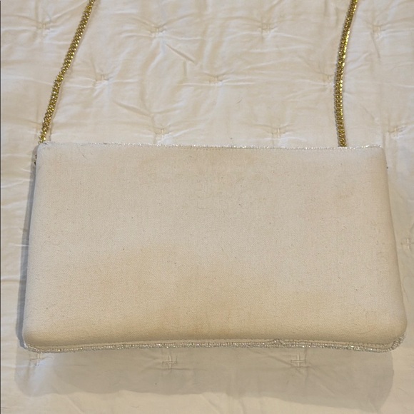 “Wifey” -White and Gold Crossbody Bag with Flap Closure and Chain Strap - Picture 5 of 5